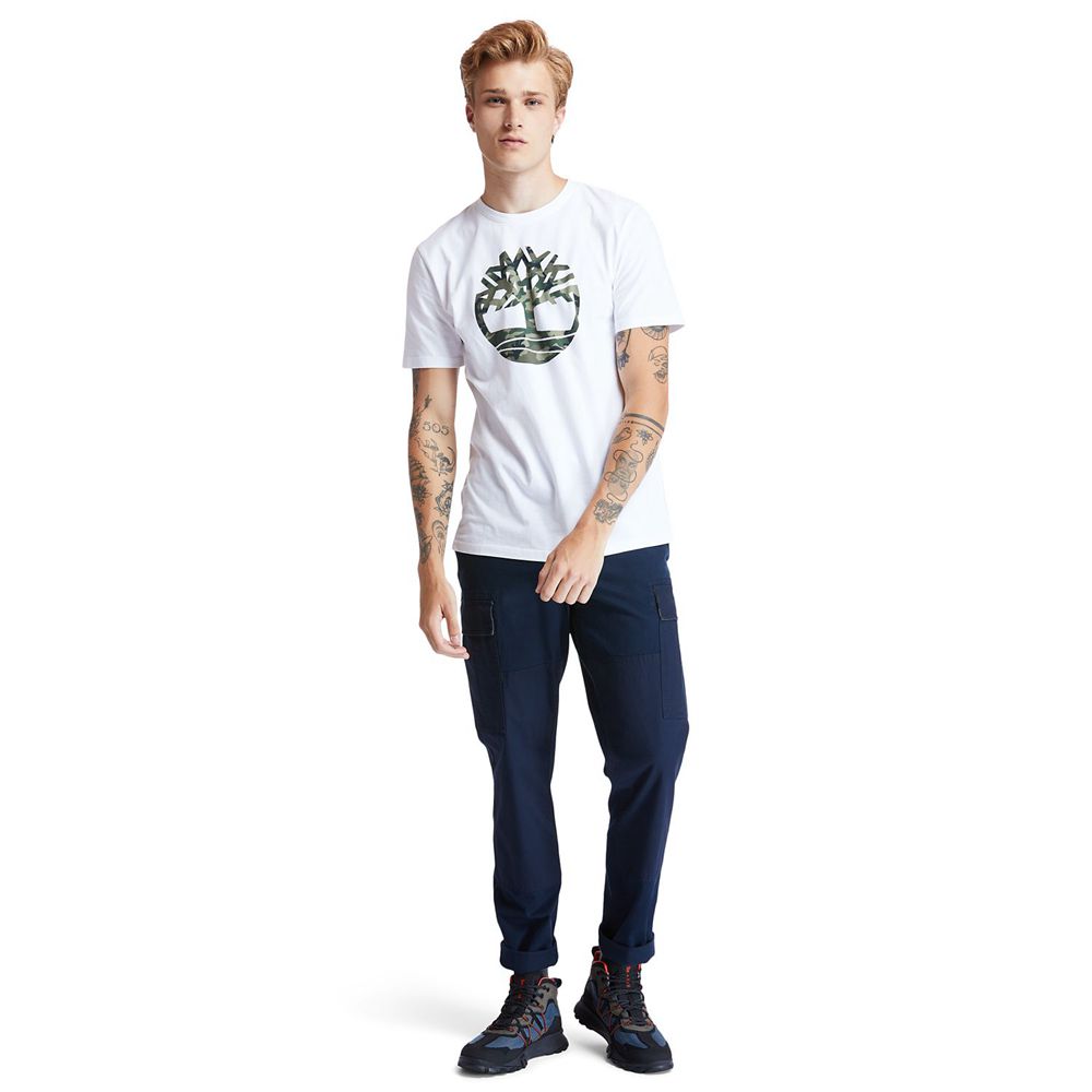 Timberland Mens T-Shirts Kennebec River Tree-Logo - White - India SH4573082